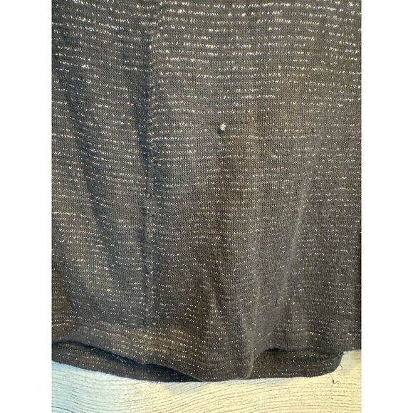 Free People Long Sleeve Drape Neck Metallic Knit Top Size L - Picture 6 of 6